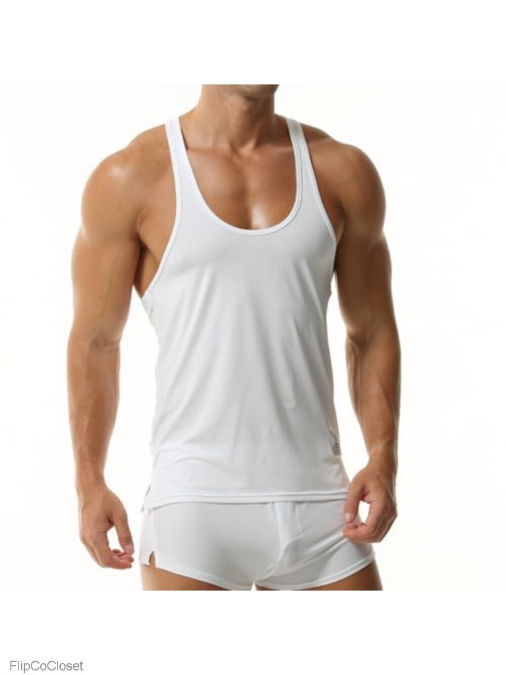 Men's Y-Back Racerback Tank Top Sleeveless Muscle Gym Workout Stringer